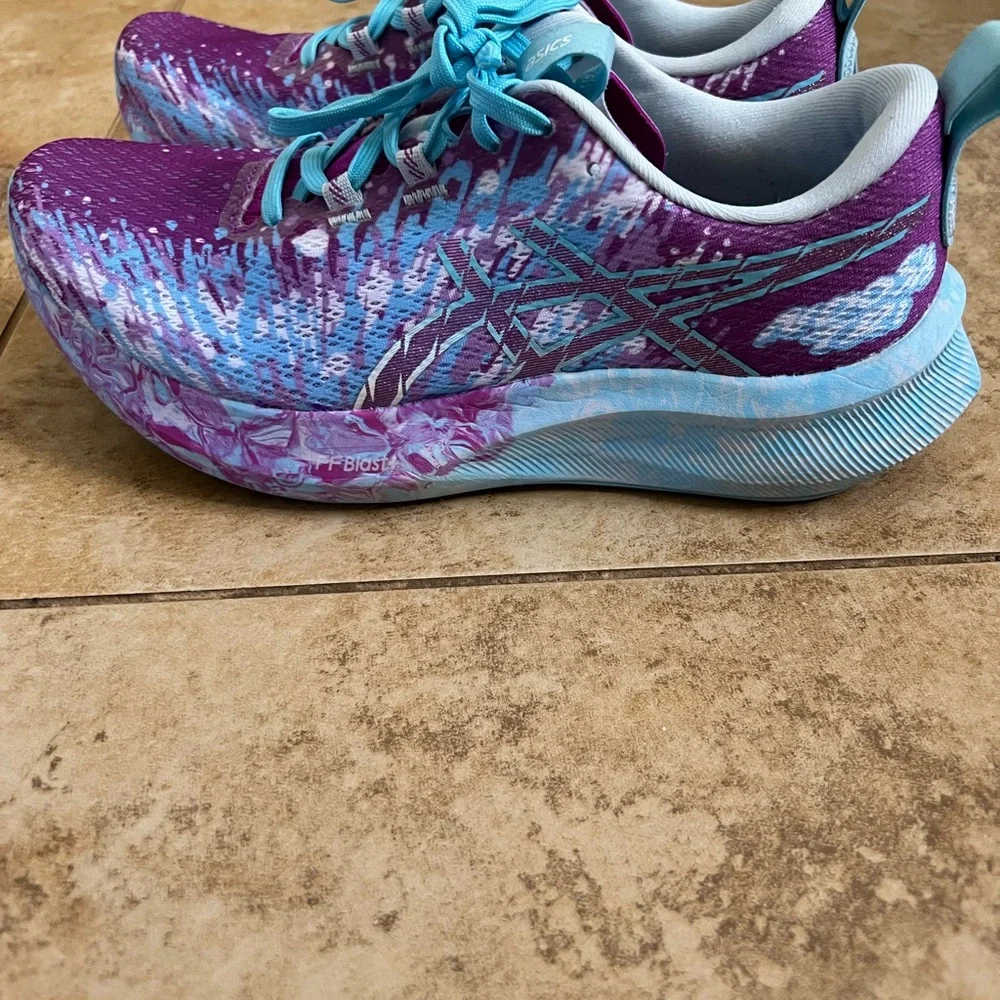 Asics Vibrant Purple and Teal Sneakers - Picture 3 of 7